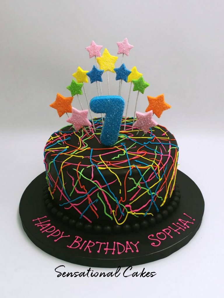 Neon Decorated Cake