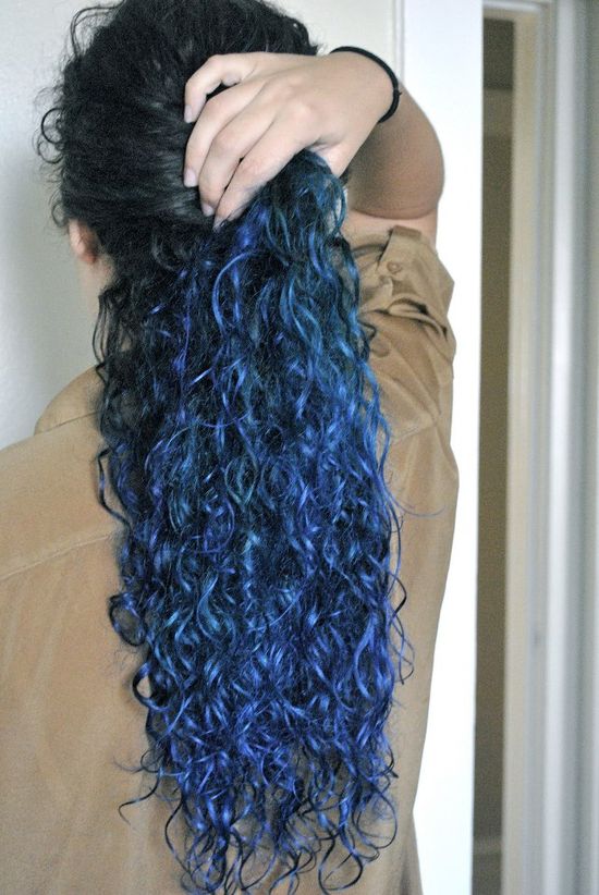 Blue Curly Hair