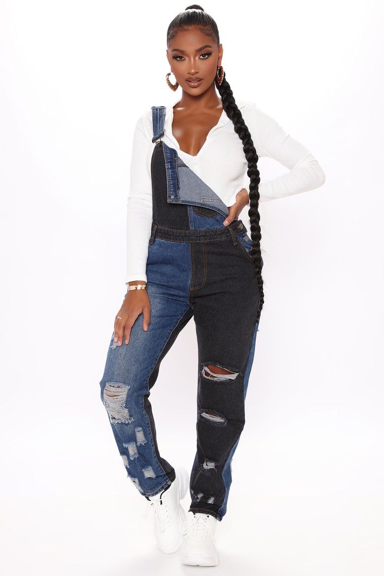 Fashion Look with denim overalls