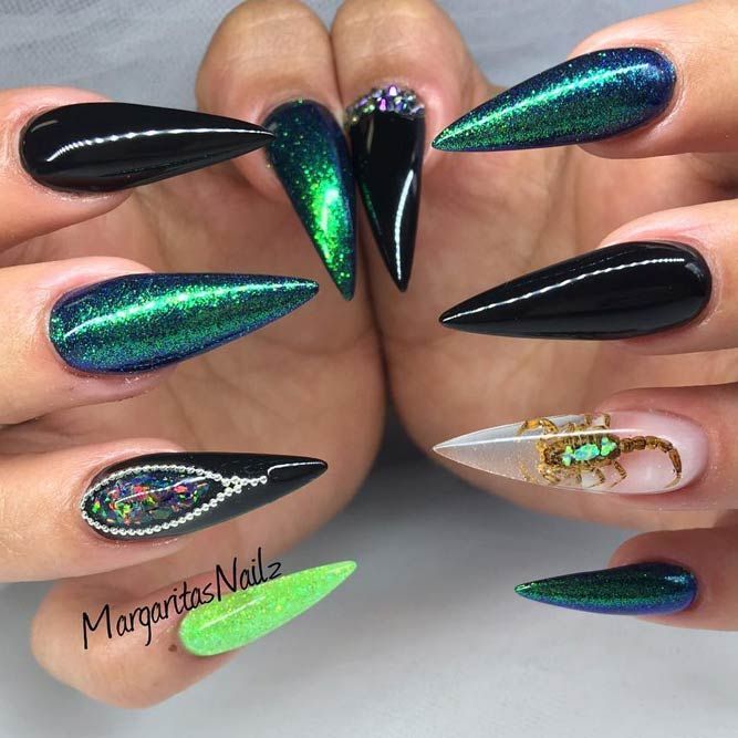 Decorated Stiletto Nails