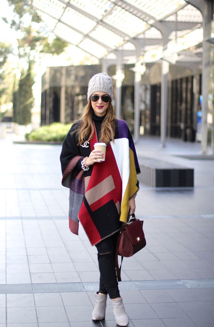 Fashion Look with Poncho