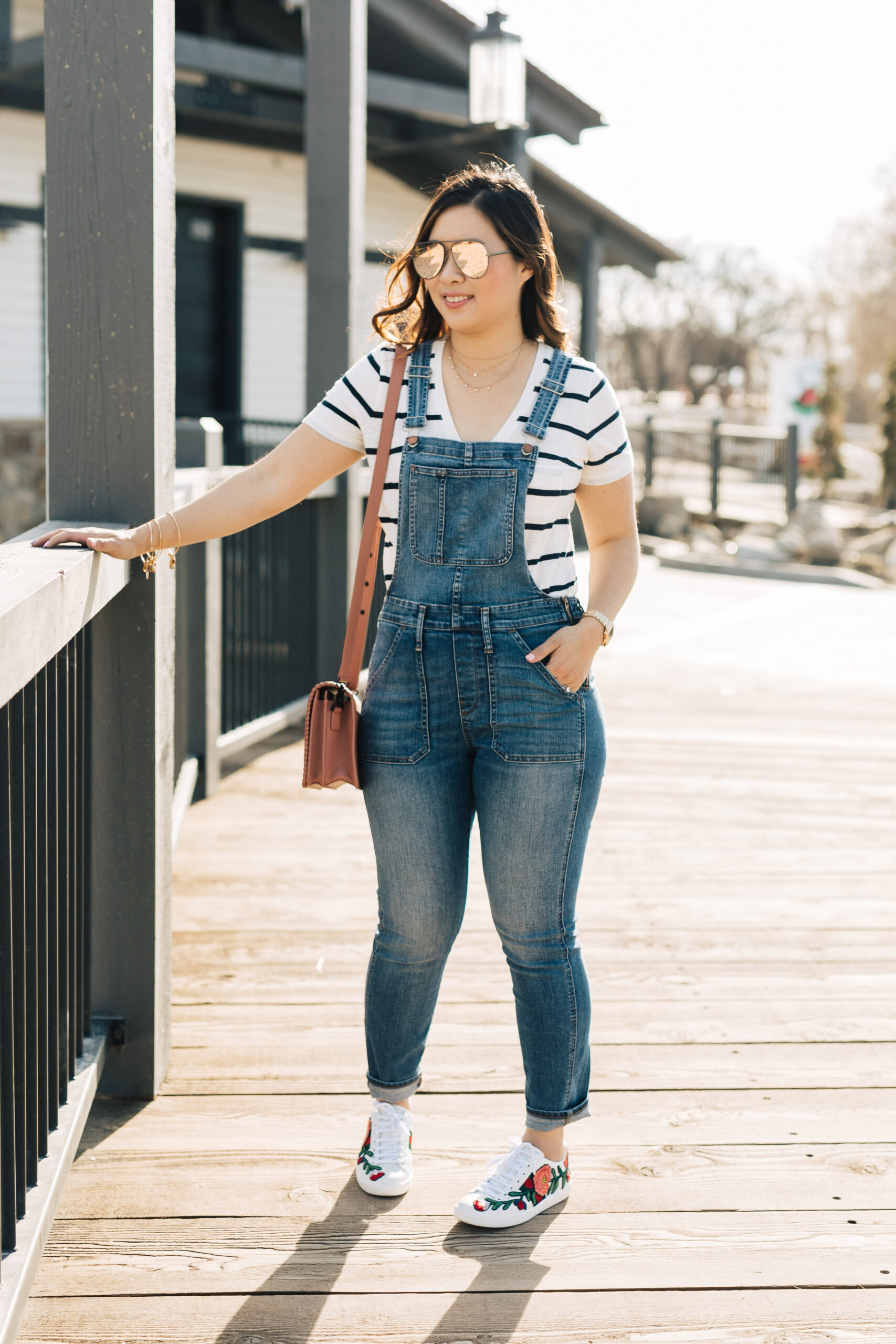 Fashion Look with denim overalls