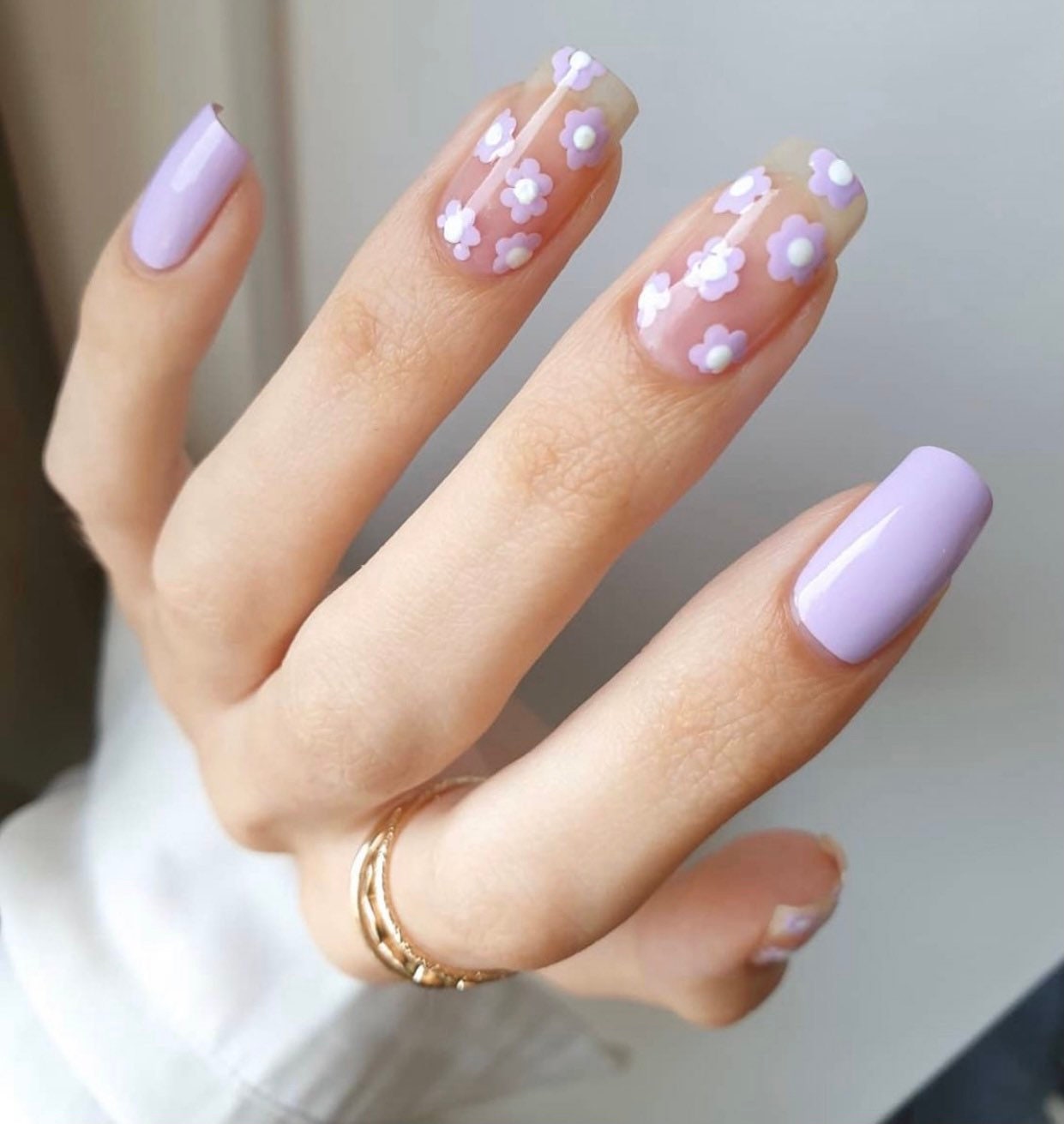 Purple Decorated Nail