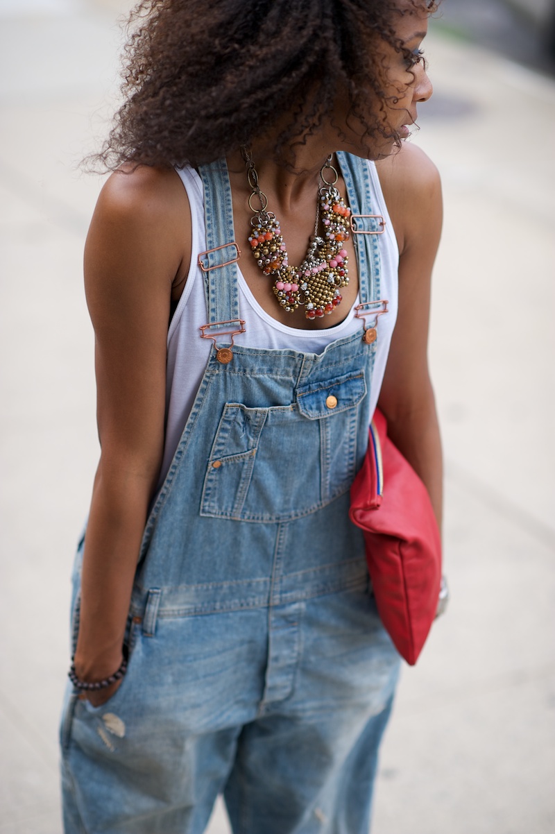 Fashion Look with denim overalls