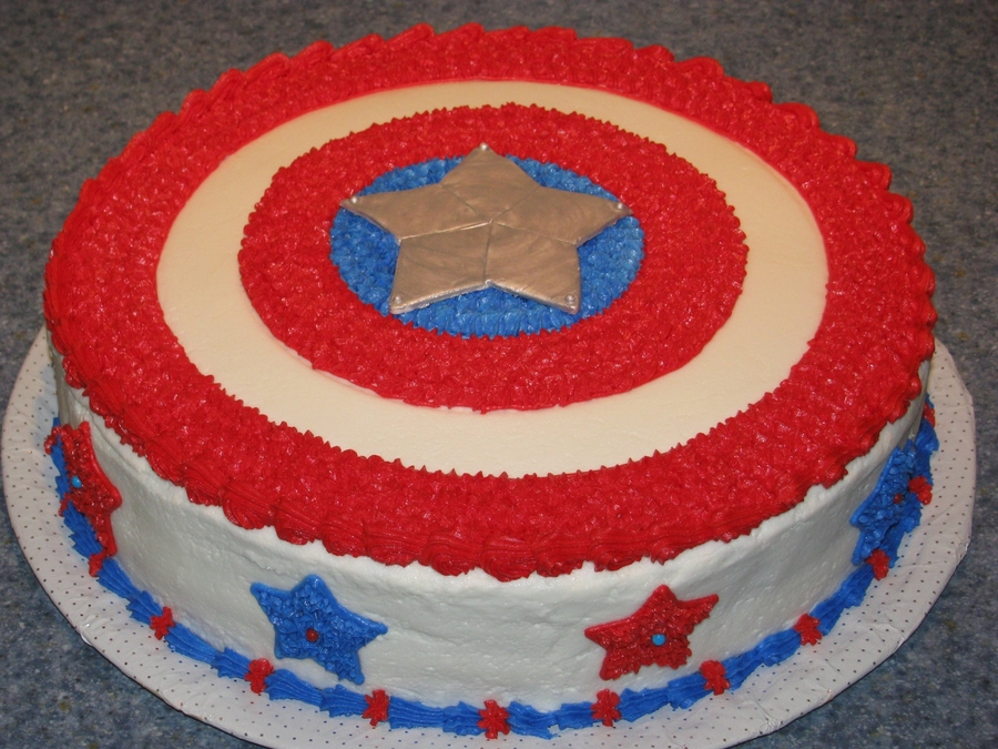 Captain America Decorated Cake