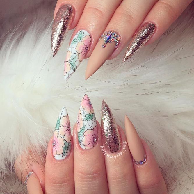 Decorated Stiletto Nails