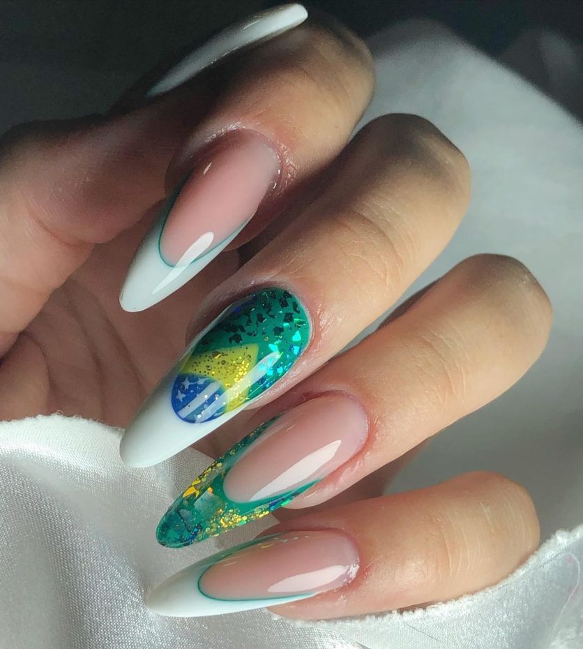 35 Ideias De Unhas Decoradas Brasil Verde Azul E Amarelo