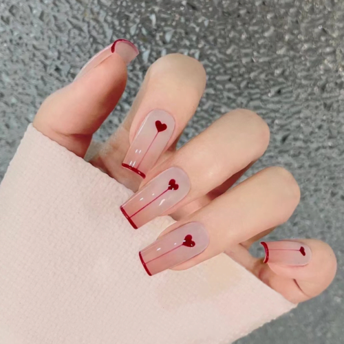 Red Decorated Nail