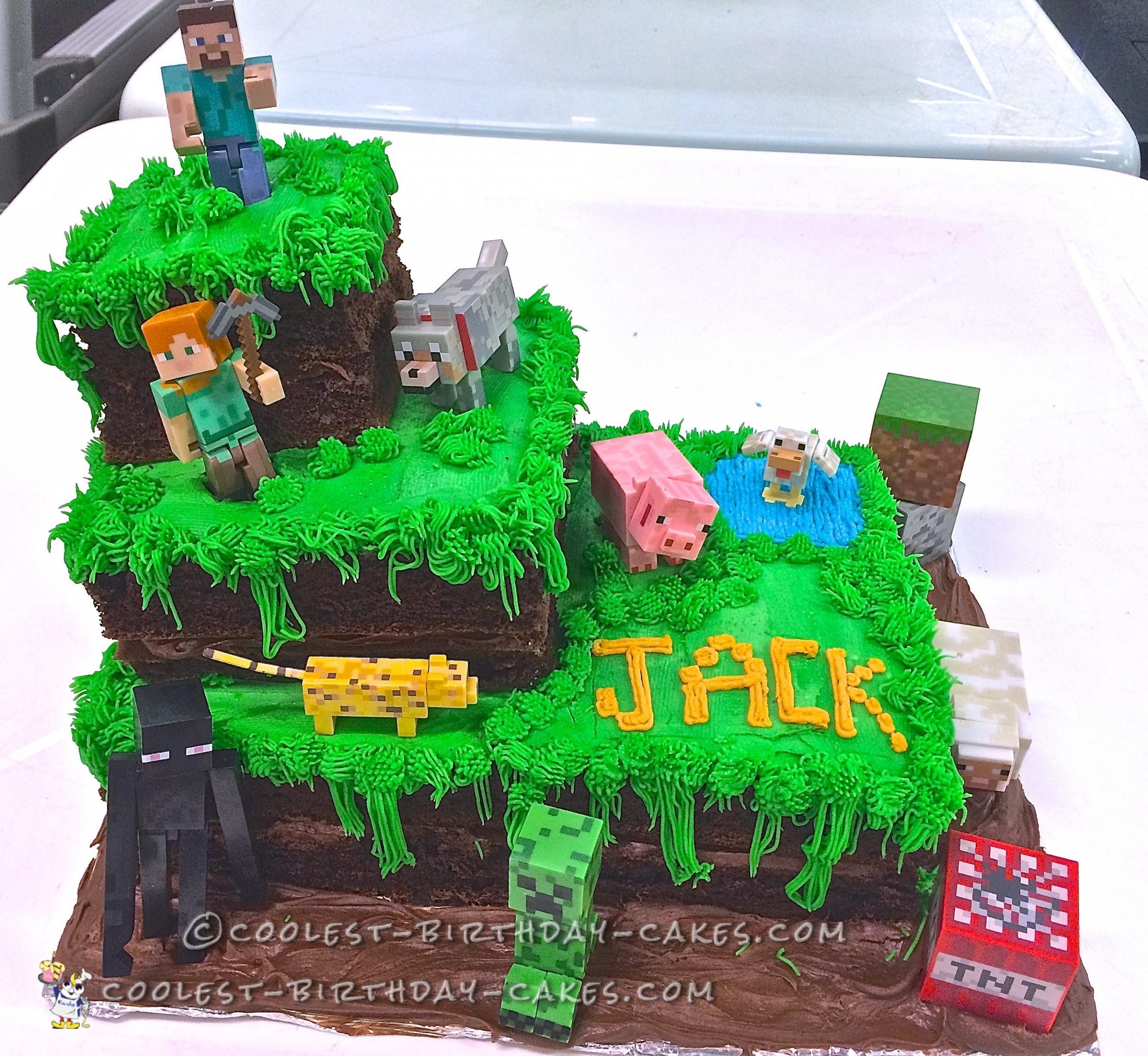 Minecraft decorated cake