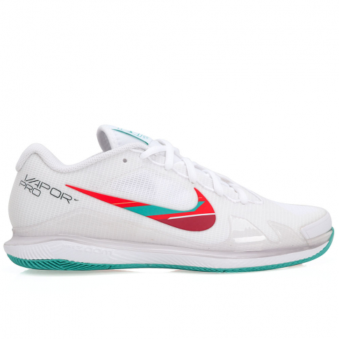 Tênis Nike Air Zoom Vapor Pro HC Branco Vermelho e Verde Claro - ProSpin.com.br