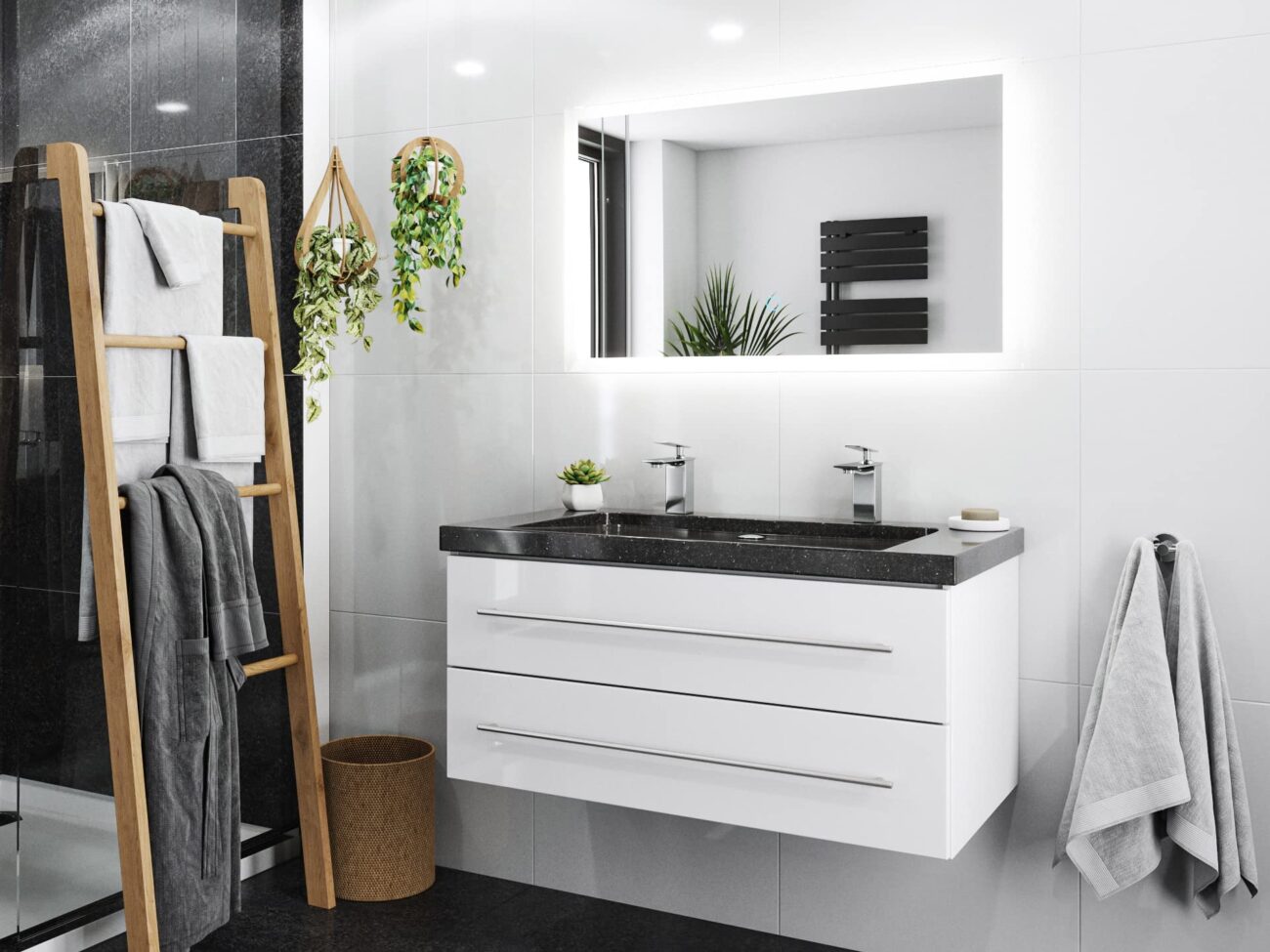 Bathroom Decoration with Black Granite