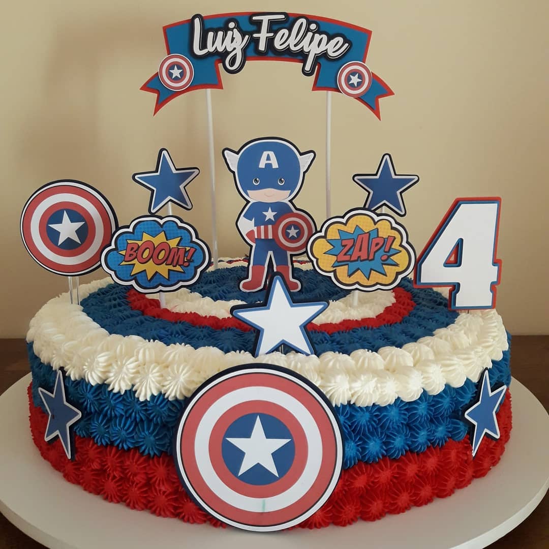 Bolo Decorado Capitao America