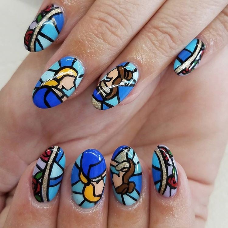 beauty and the beast nail art