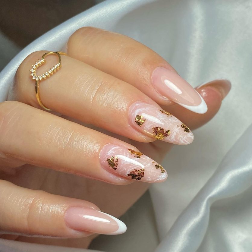 Unha Decorada Rose Gold