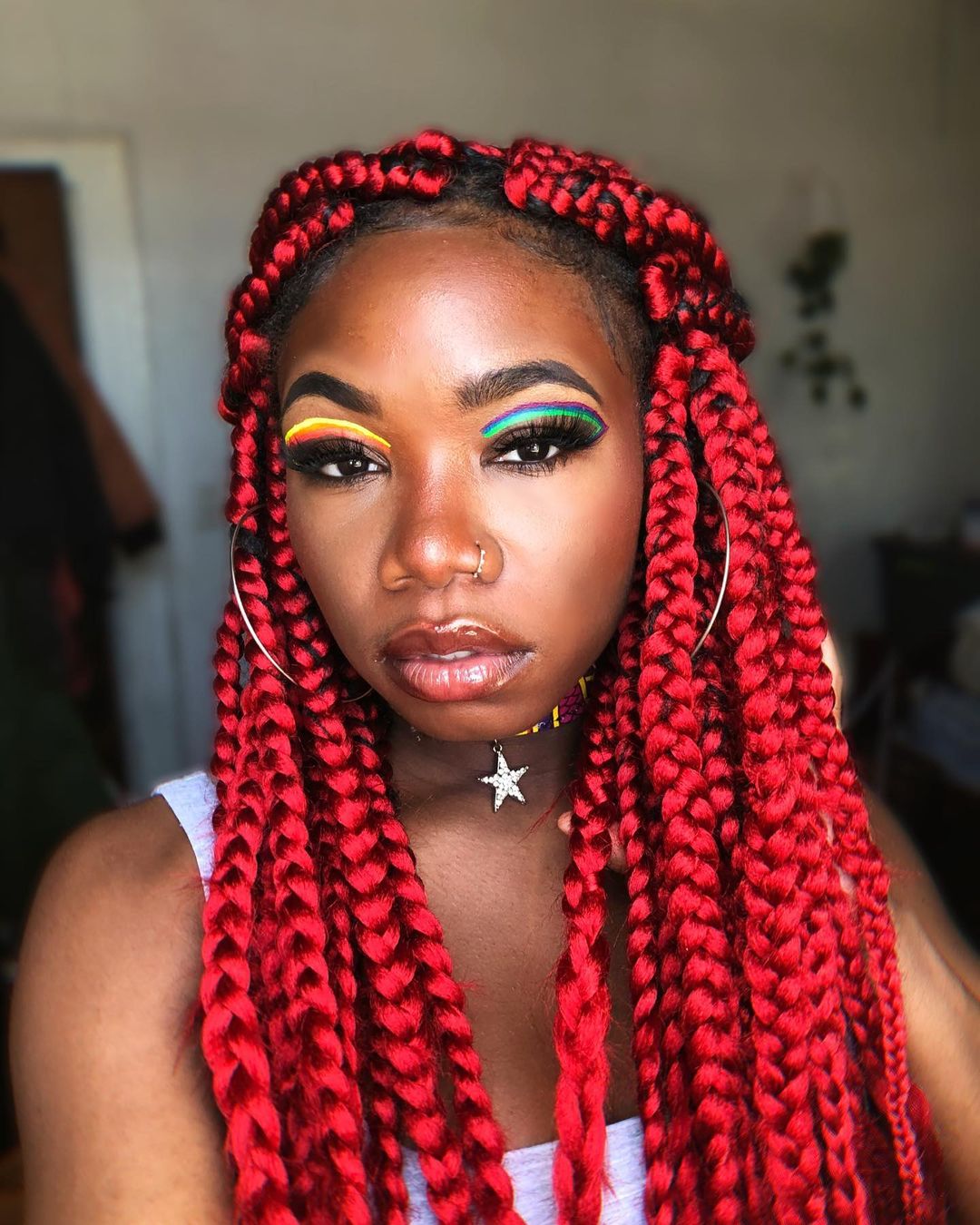 Box Braids Vermelho