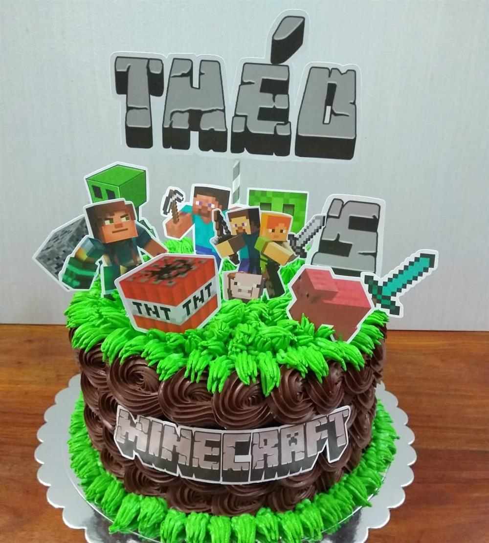 Bolo Decorado Minecraft