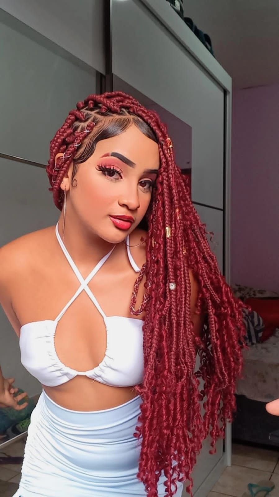 Box Braids Vermelho