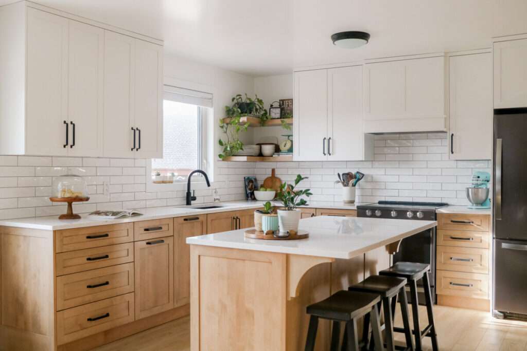 White Kitchen with Wood