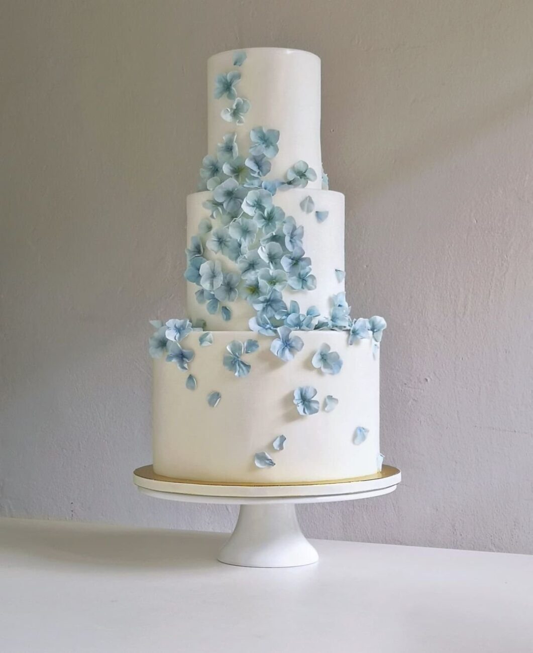 Blue and White Wedding Cake