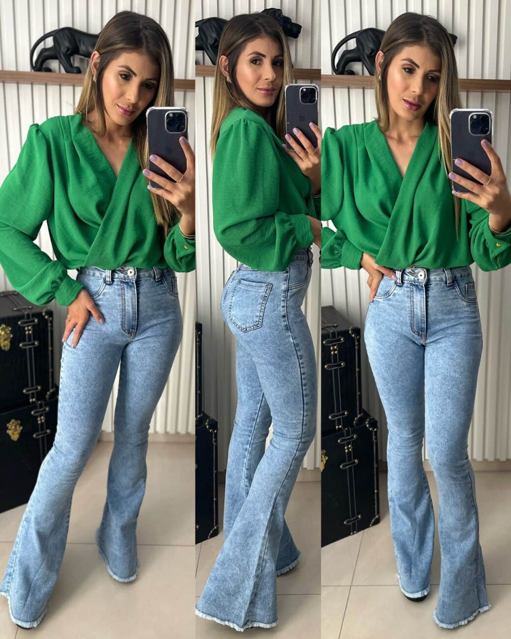 calça flare jeans