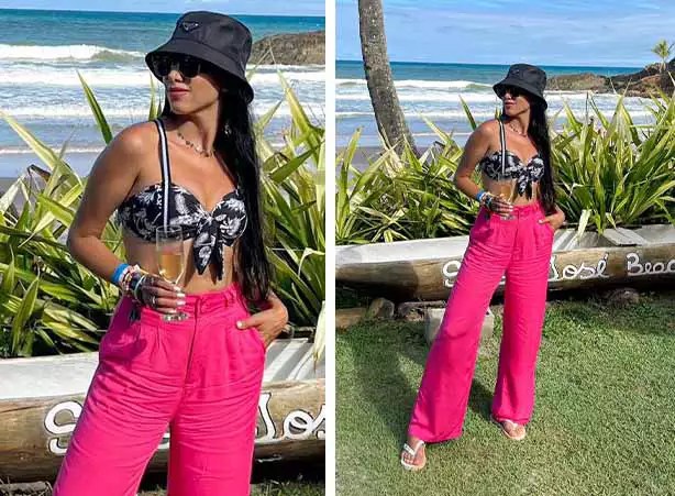 look praia feminino simples