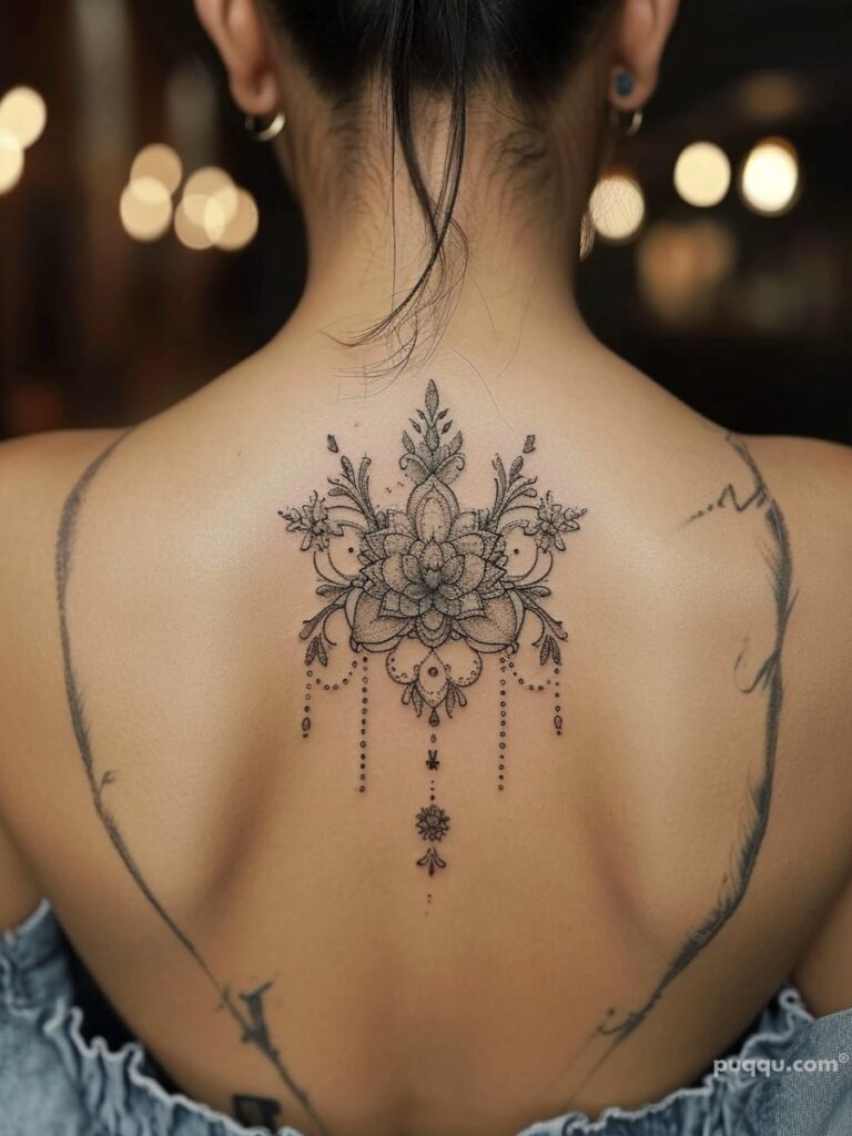 Female tattoo on the back