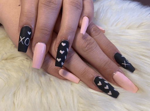 Pink and Black Nail Art