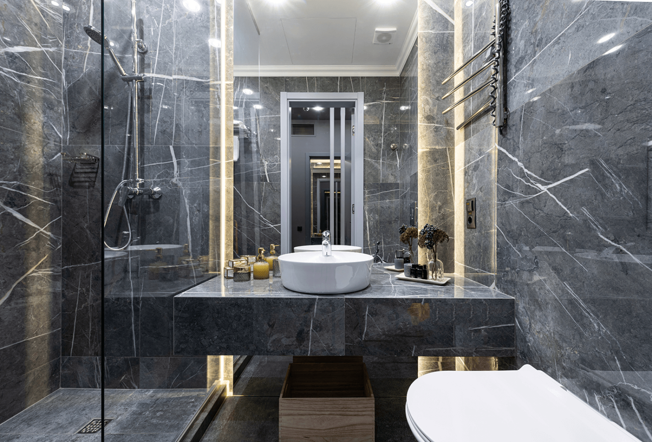 Bathroom Decoration with Black Granite