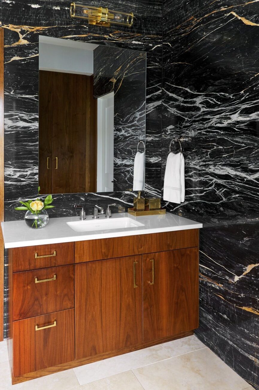 Bathroom Decoration with Black Granite