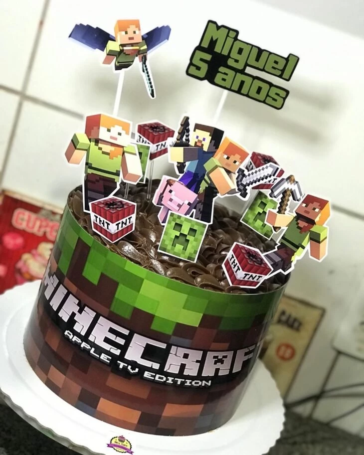 Bolo Decorado Minecraft