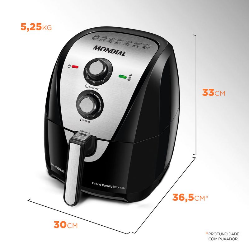 Fritadeira Sem Óleo Air Fryer 5,5L Mondial AF-55i