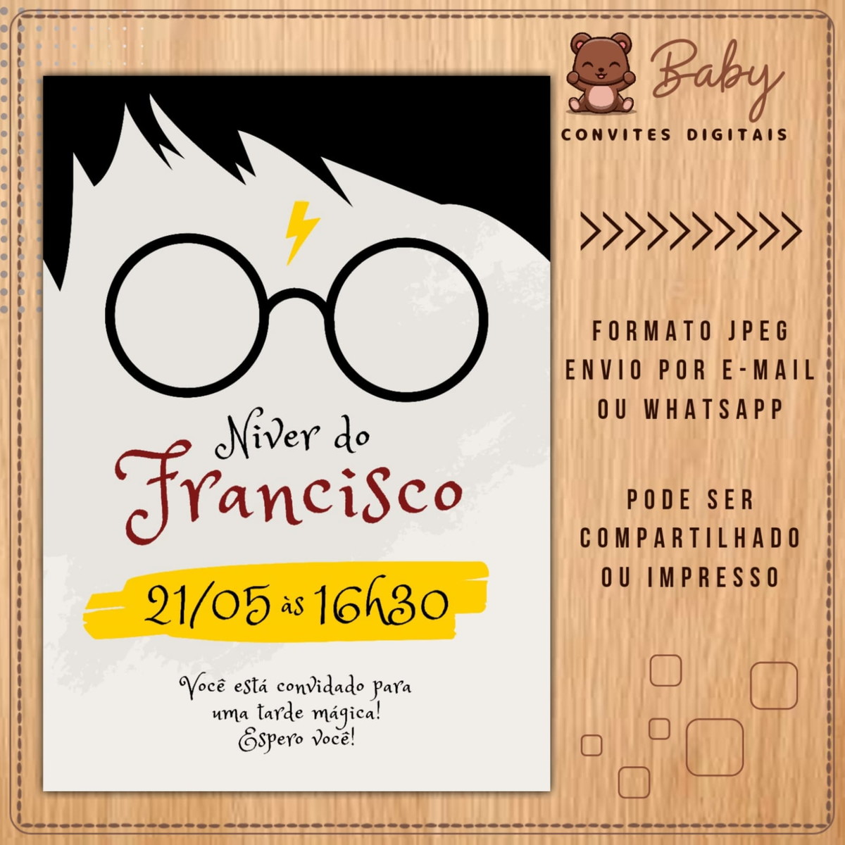 Convite Festa do Harry Potter