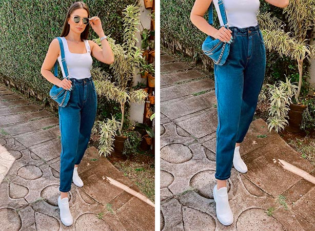 look com calça jeans feminino