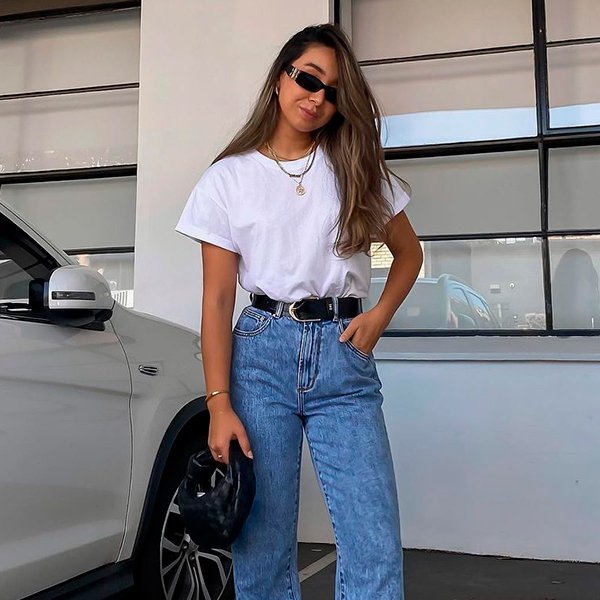 look com calça jeans feminino