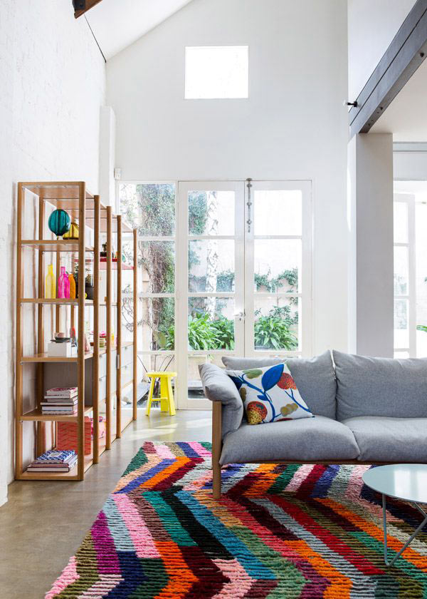 Living Room Decoration with Colorful Rug