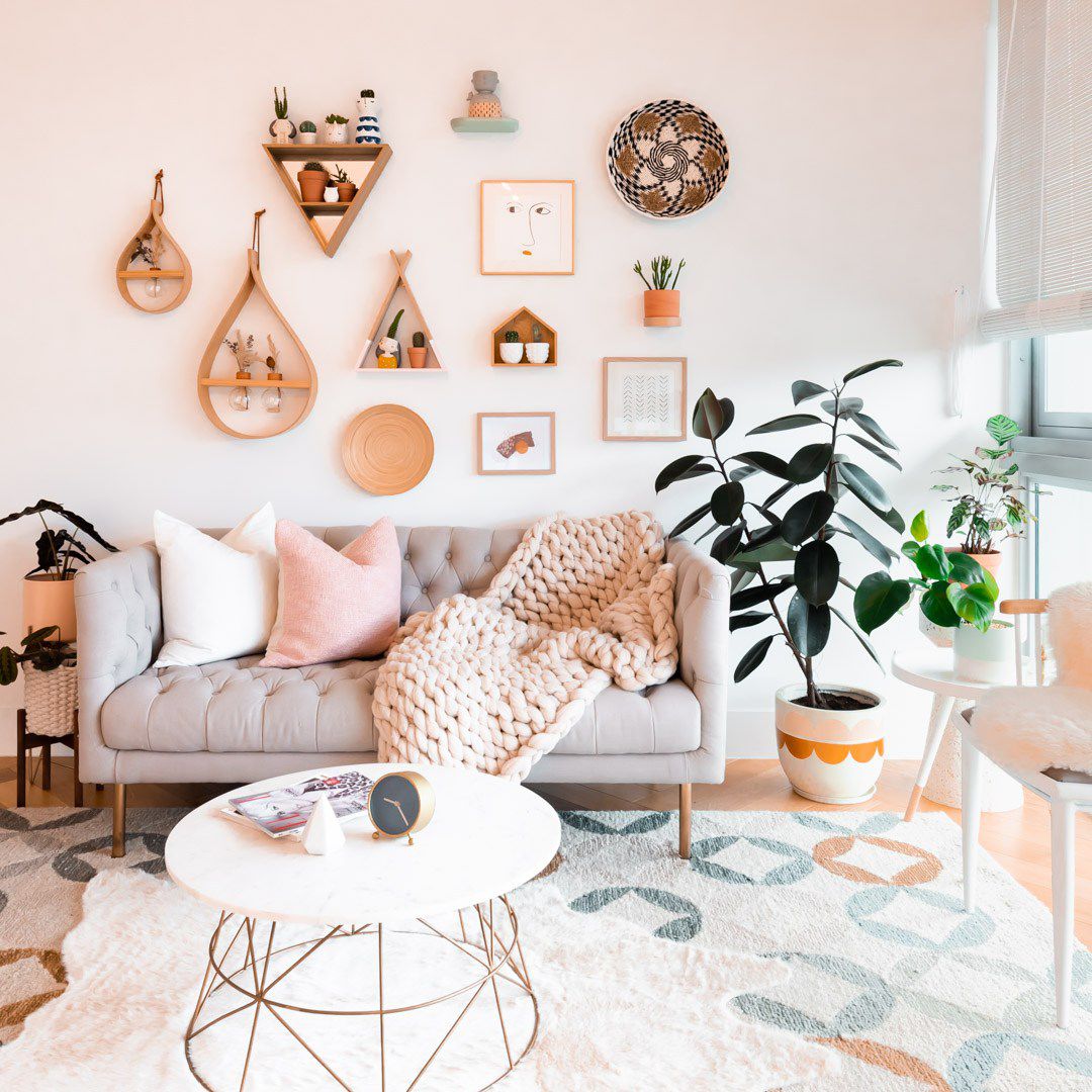 Living Room Decoration with Colorful Rug