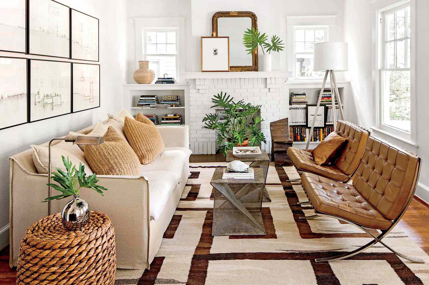 Living Room Decoration with Colorful Rug