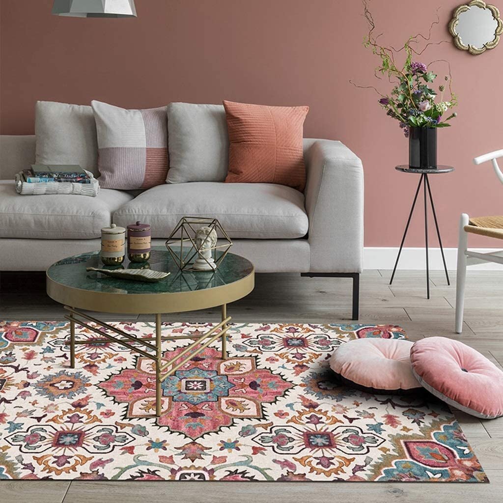 Living Room Decoration with Colorful Rug