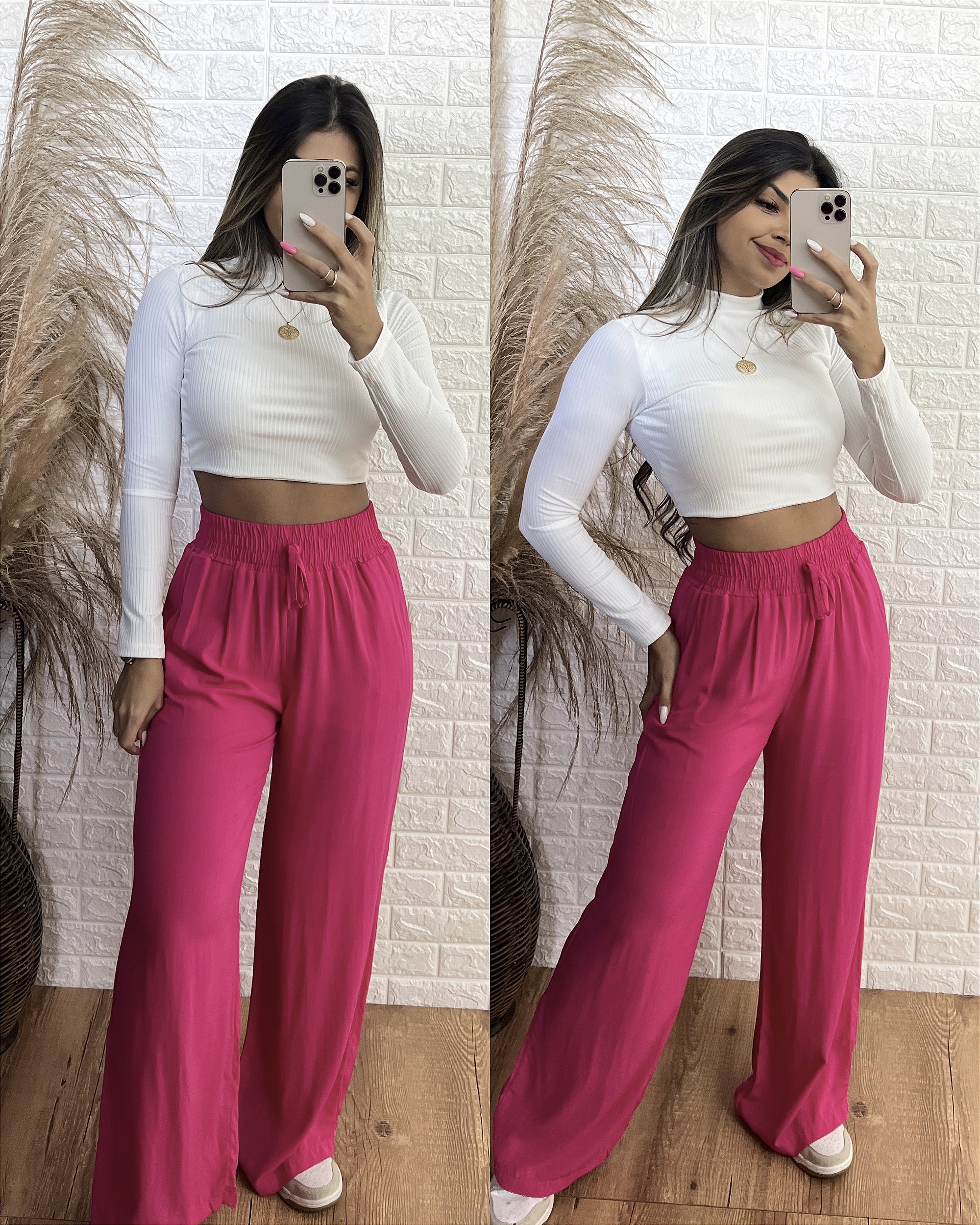 Look com Calça Rosa