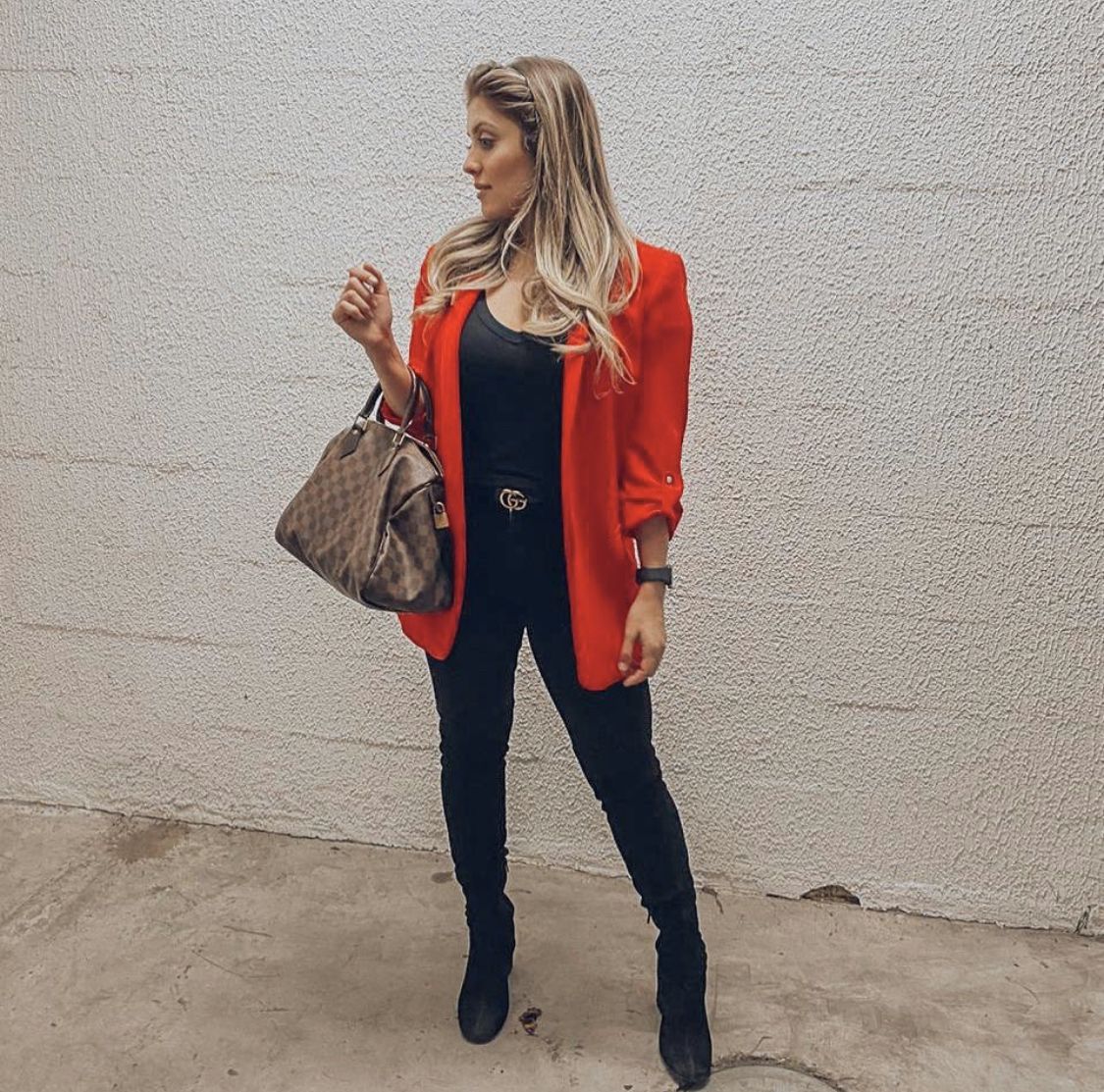 Look Com Blazer Vermelho