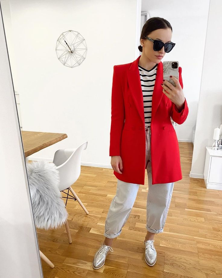 Look Com Blazer Vermelho