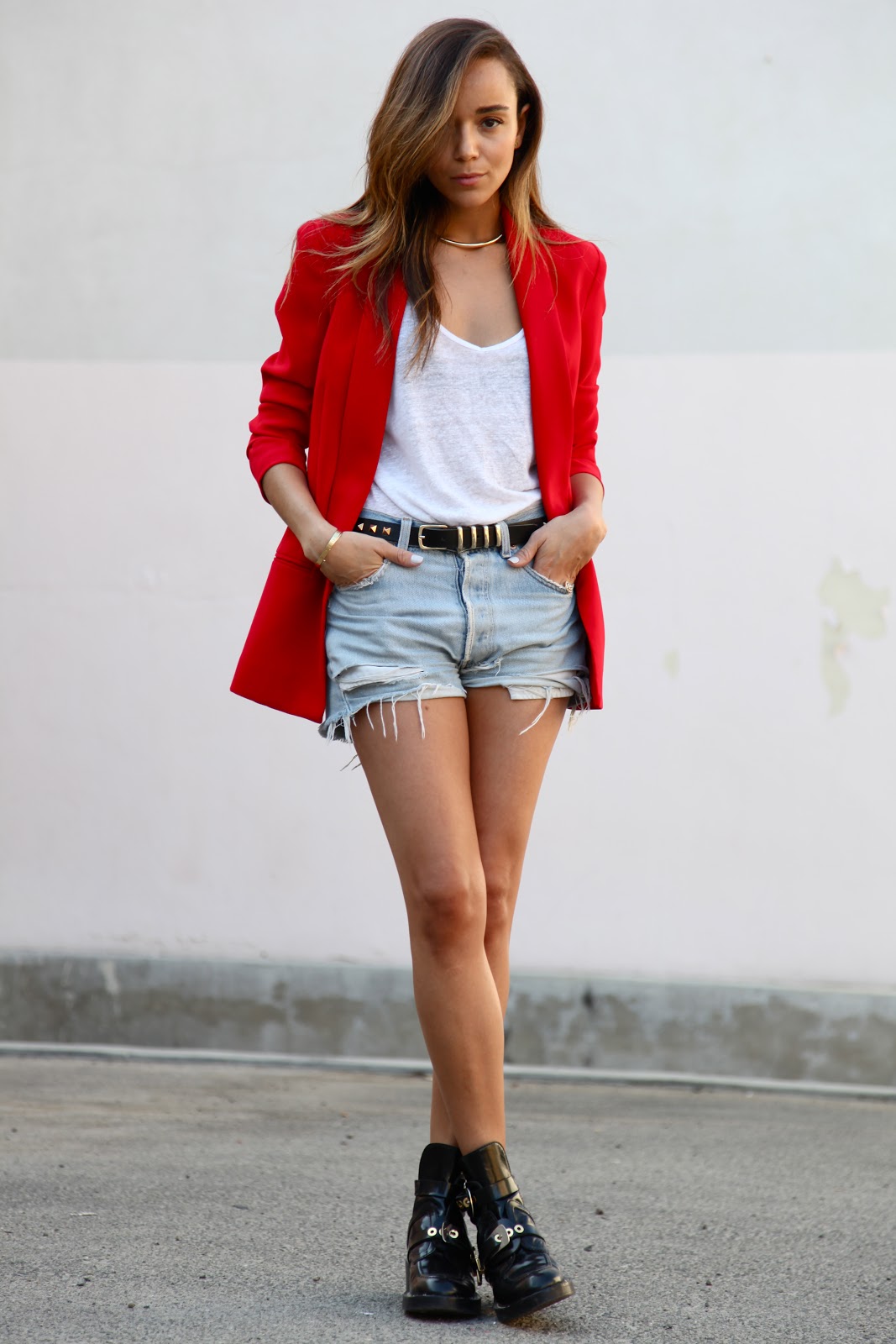 Look Com Blazer Vermelho