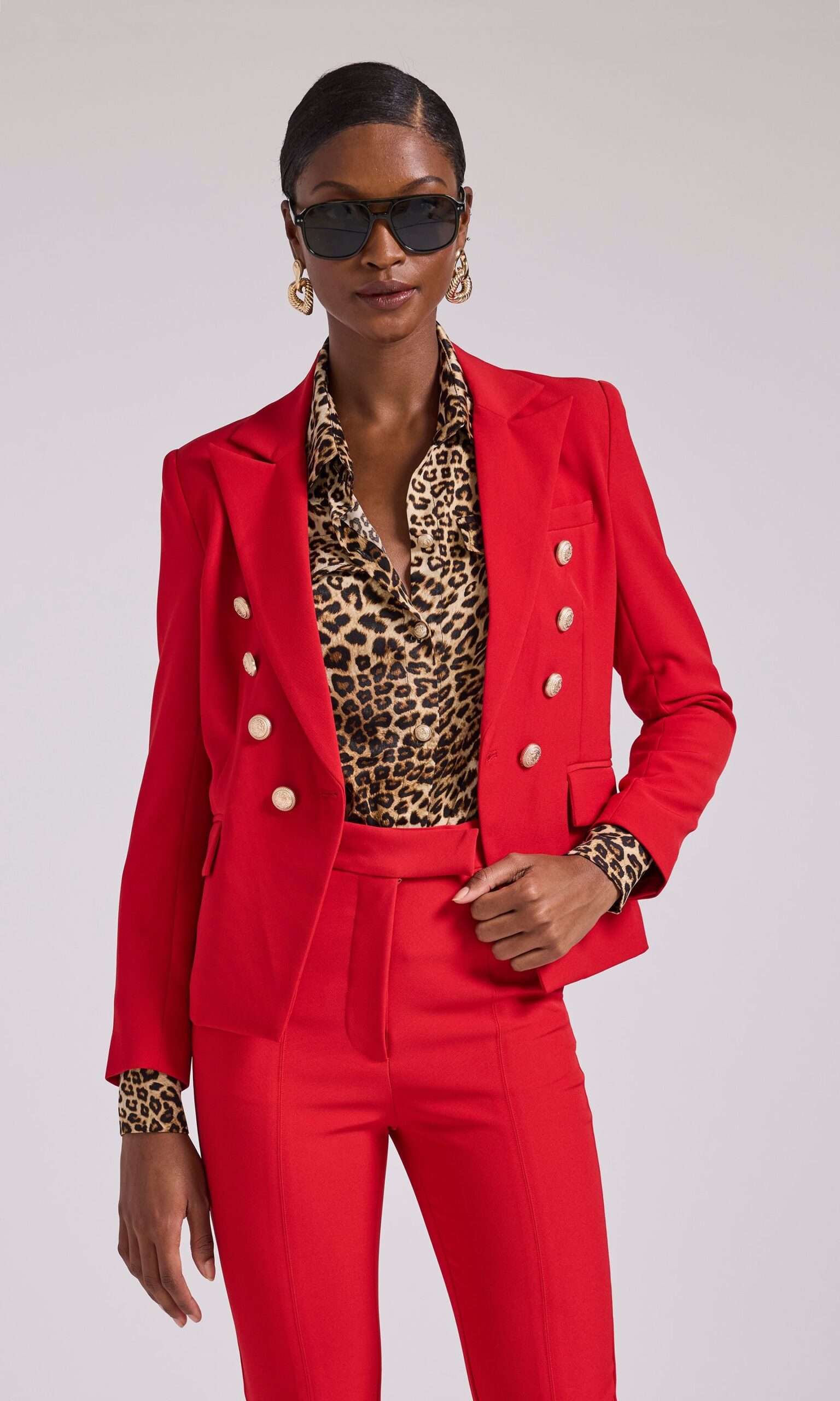 Look With Red Blazer