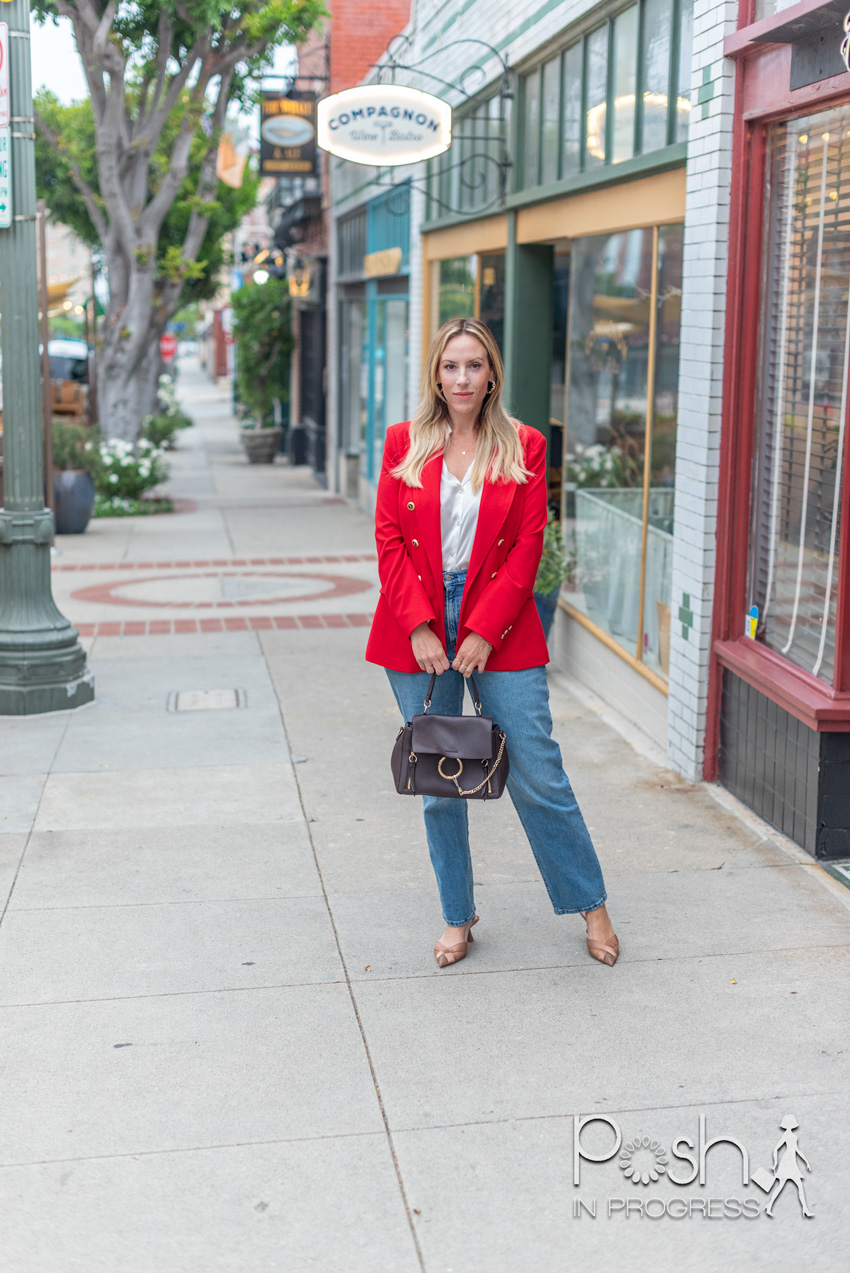 Look With Red Blazer