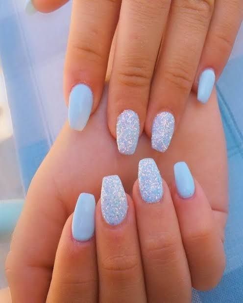 Unhas Decoradas Azul Bebe