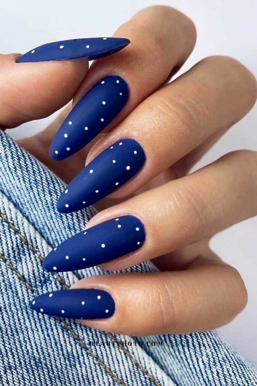 Unhas Decoradas Azul Escuro