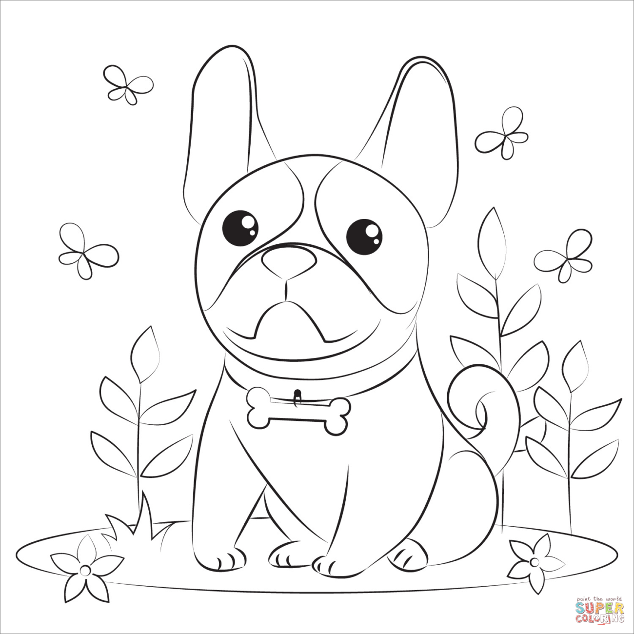 Desenho de Bulldog para Colorir