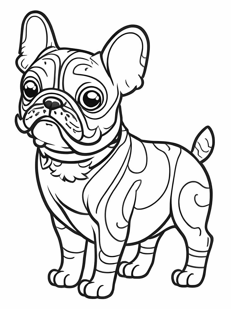 Desenho de Bulldog para Colorir