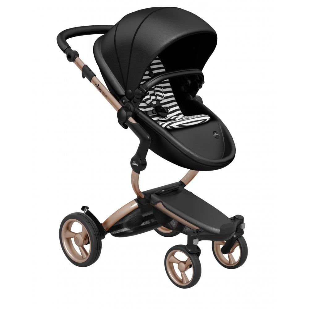 Carrinho Mima Xari 4G Preto com Estrutura Rose - Baby Buys Brasil