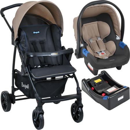 Carrinho com Bebe Conforto e Base Burigotto Ecco Cinza Bege - Carrinho com Bebê Conforto - Magazine Luiza